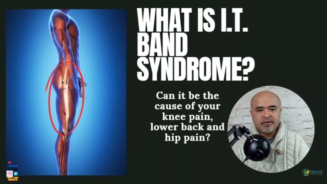 A side view picture of the IT band. It is indicated by a red circle.